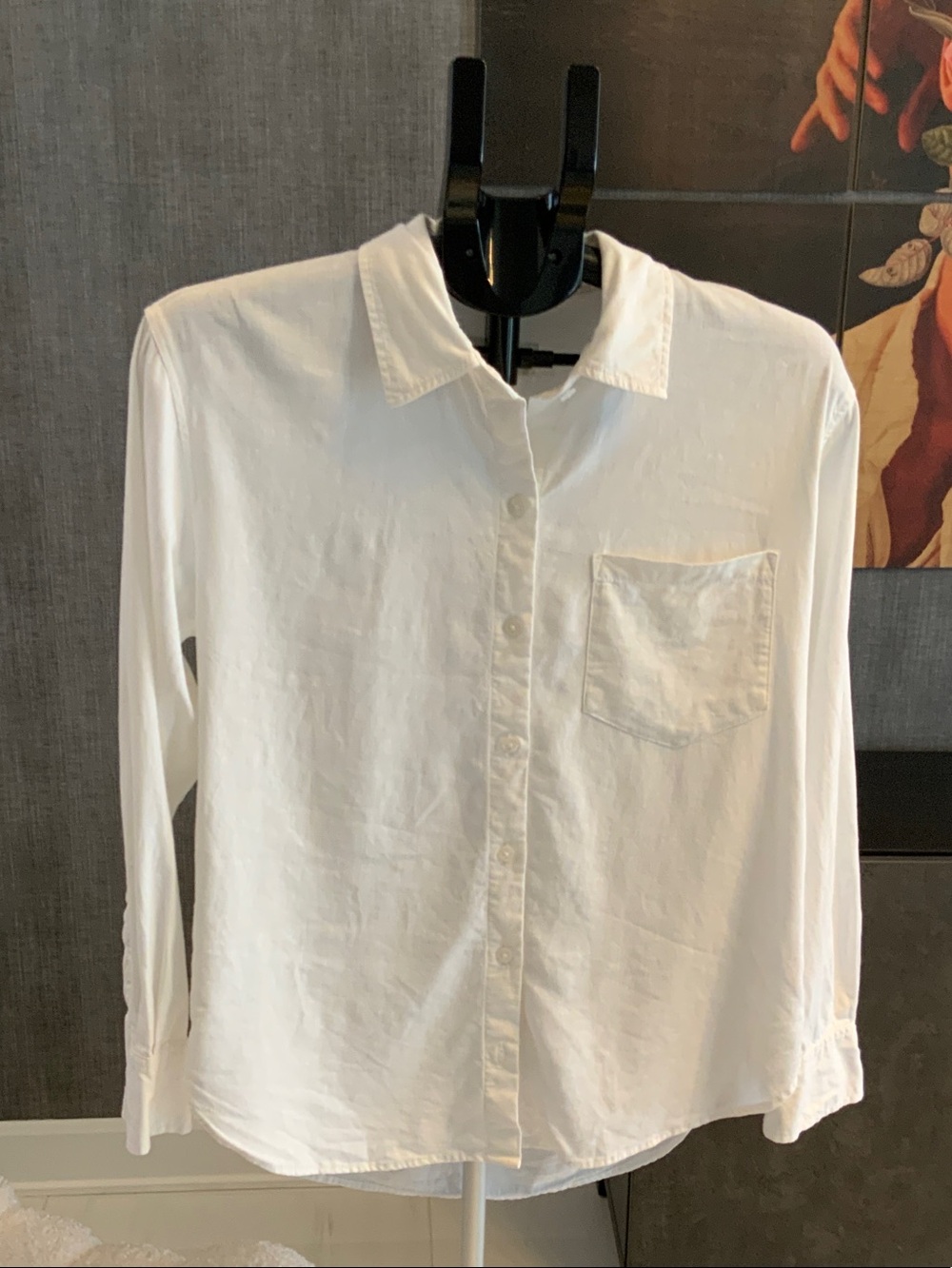 Banana Republic White Linen Button-Down Shirt S
